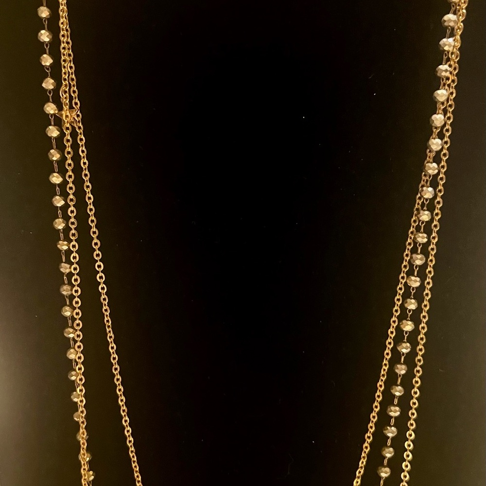 Elegant Goldtone and Bronze 3 - Layered Necklace